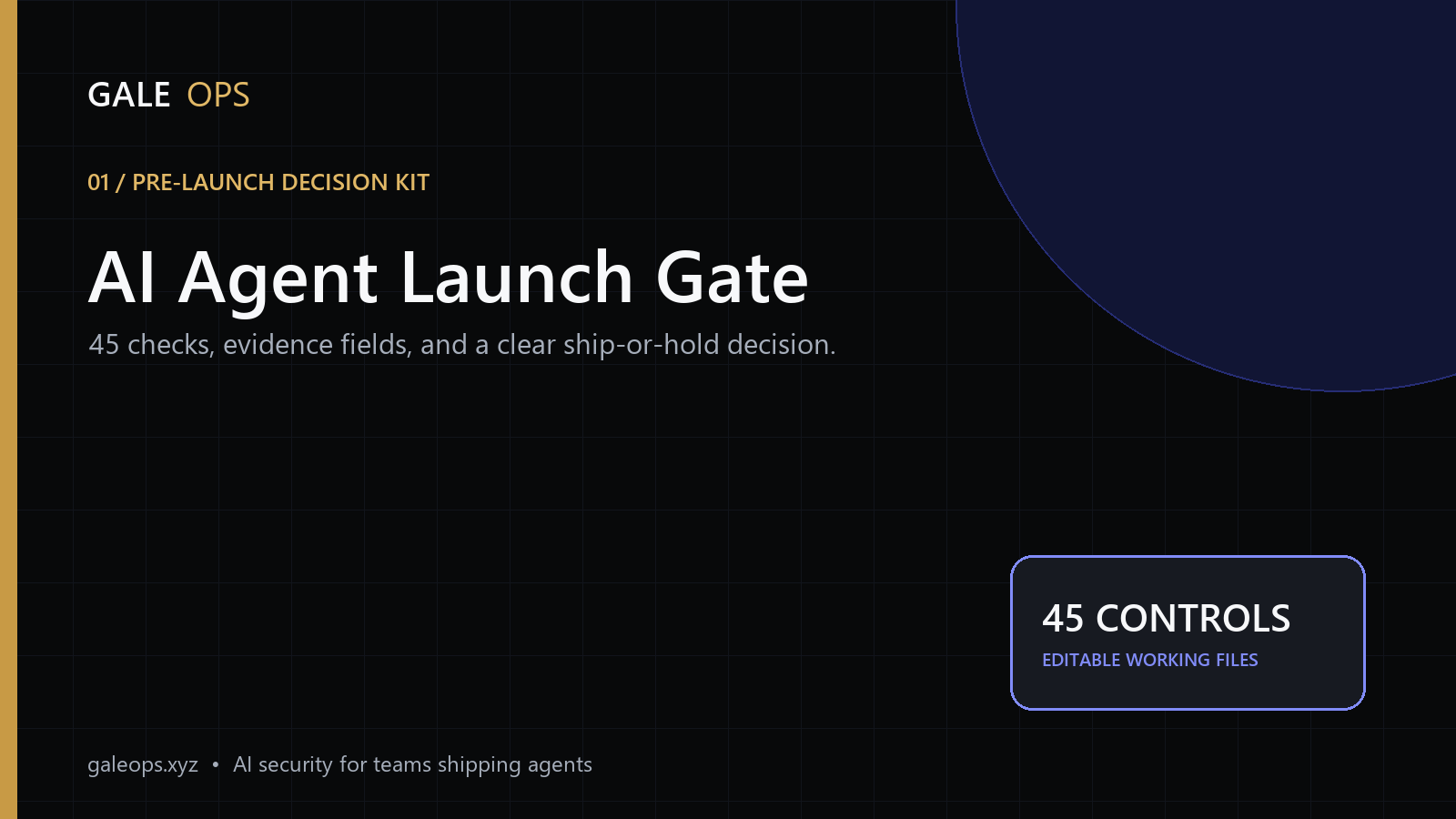 AI Agent Launch Gate workbook cover